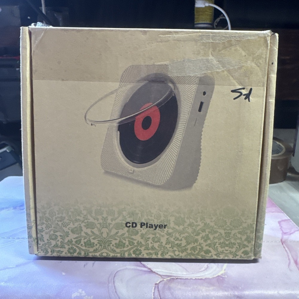 Portable CD Player Bluetooth MICOCIOUS Desktop Music White Wall Mount Stand Remo